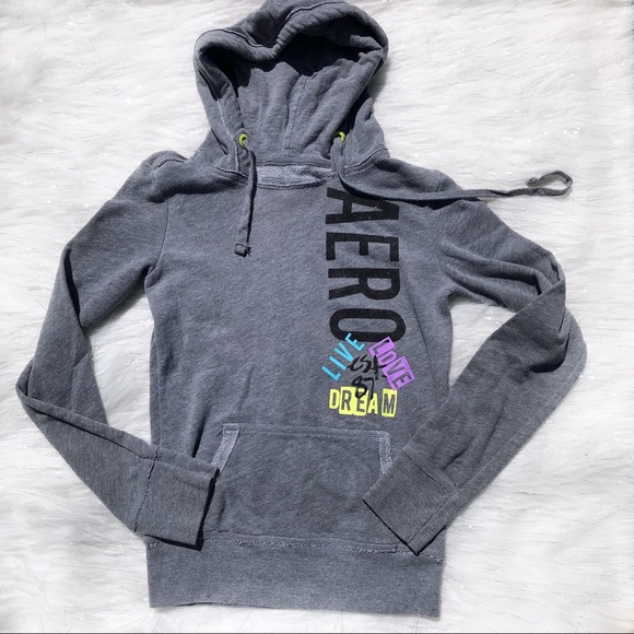 Aeropostale Sweaters - Aeropostale Gray Hooded Pullover Sweater XS